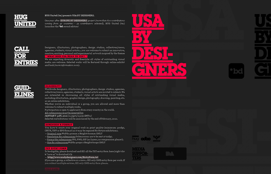USA BY DESIGNERS CALL FOR ENTRIES!